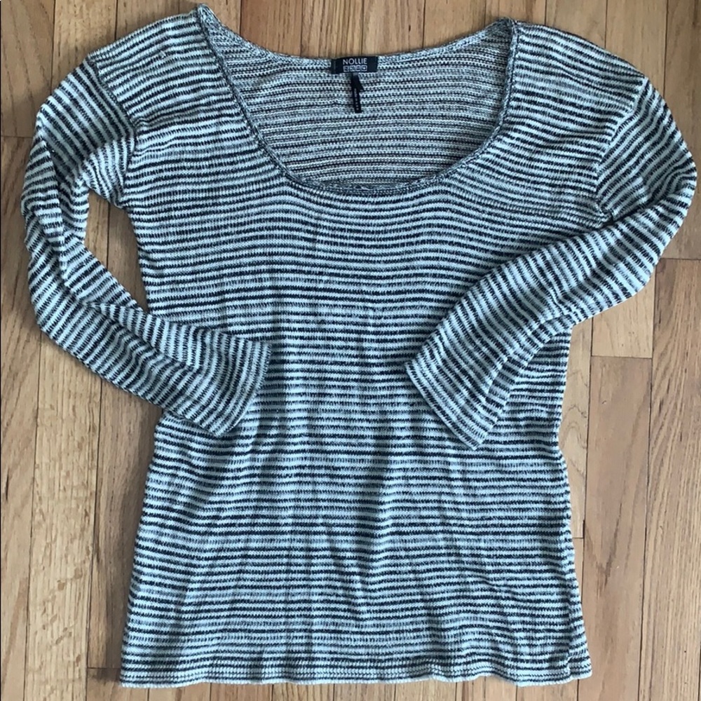 Nollie black & white stripe sweater medium
